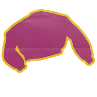 a pink and yellow sweater on a black background